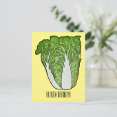 キャベツ中国のマンガイラストレーション ポストカード (スタンド正面)