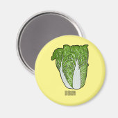 キャベツ中国のマンガイラストレーション マグネット (正面/裏面)