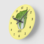 キャベツ中国のマンガイラストレーション ラウンド壁時計 (傾斜)