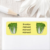 キャベツ中国のマンガイラストレーション ラベル (インサイチュ)