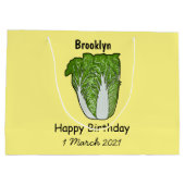 キャベツ中国のマンガイラストレーション ラージペーパーバッグ (裏面)