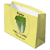 キャベツ中国のマンガイラストレーション ラージペーパーバッグ (裏面アングル)