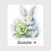 キャベツ付きウサギ シール (シート)