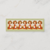 キャベツ畑の女性のカフェの飲食業カード スキニー名刺 (裏面)