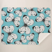 キャベツ蝶のパターン シェルパブランケット (正面(横))