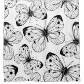 キャベツ蝶のパターン シャワーカーテン (正面)