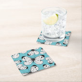 キャベツ蝶のパターン スクエアペーパーコースター (インサイチュ)