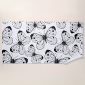 キャベツ蝶のパターン ビーチタオル (正面)