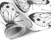 キャベツ蝶のパターン ラッピングペーパー (ロールコーナー)