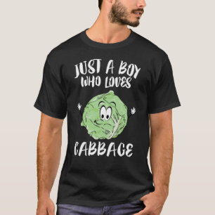 キャベツ野菜が大好きな少年 Tシャツ