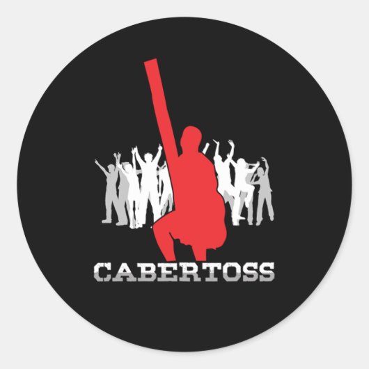 キャベートスコティッシュハイランドカッコいいゲームギフト ラウンドシール (正面)