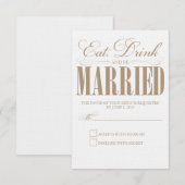 キャム食べドリンク&ビー結婚したブ |応答カード 出欠カード (正面/裏面)