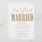 キャム食べドリンク&ビー結婚したブ |結婚式招待状 招待状 (正面/裏面)