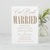 キャム食べドリンク&ビー結婚したブ |結婚式招待状 招待状 (スタンド正面)