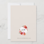 キャメオベージュの背景にウォーターカラーのポピー 招待状 (裏面)