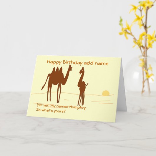 キャメルおもしろい誕生日カード名の先頭を追加。 カード (黄色い花)