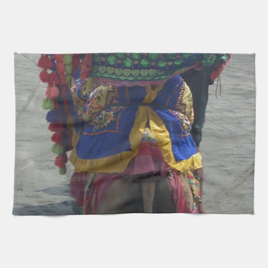 キャメルお洒落アートプリント/グラフィック キッチンタオル (横)