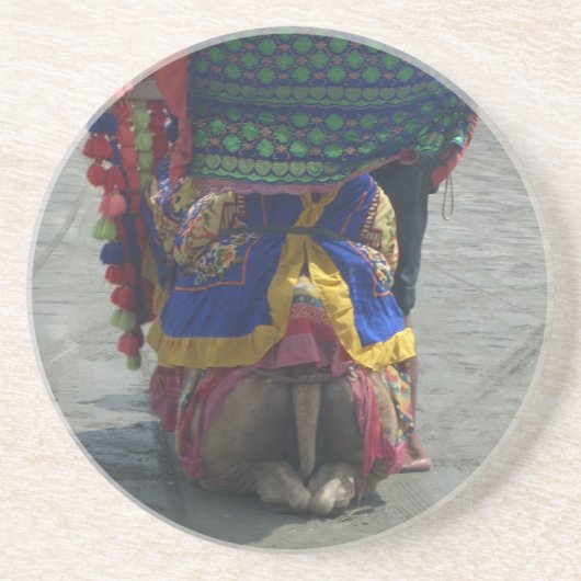 キャメルお洒落アートプリント/グラフィック コースター (正面)