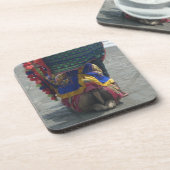 キャメルお洒落アートプリント/グラフィック コースター (左側)