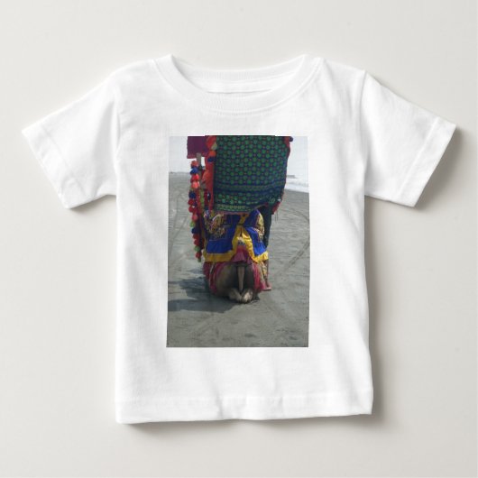 キャメルお洒落アートプリント/グラフィック ベビーTシャツ (正面)