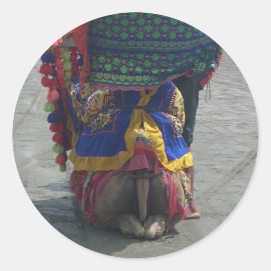 キャメルお洒落アートプリント/グラフィック ラウンドシール (正面)