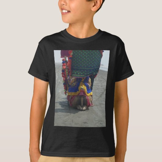 キャメルお洒落アートプリント/グラフィック Tシャツ (正面)