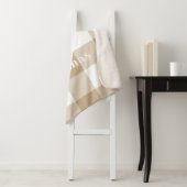 キャメルギンガムパターンモノグラム名 シェルパブランケット (インサイチュ)