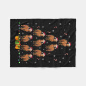 キャメルサンタハットクリスマスライツメンズウィメンズクリスマストTr フリースブランケット (正面(横))