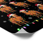 キャメルサンタハットクリスマスライツメンズウィメンズクリスマストTr ポスター (角)