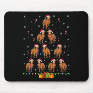 キャメルサンタハットクリスマスライツメンズウィメンズクリスマストTr マウスパッド