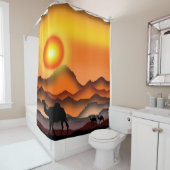キャメルシャワーカーテンデザートサンセット シャワーカーテン (インサイチュ)