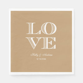 キャメルタン・ホワイト ラブ ナップキン スタンダードランチョンナプキン