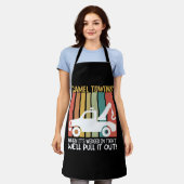キャメルトーイングレトロアダルトユーモアことわざハロウィーン エプロン (着用した状態)