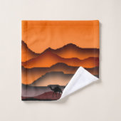 キャメルバスタオルセットサンセットサンセットデザート バスタオルセット (ウォッシュタオル)