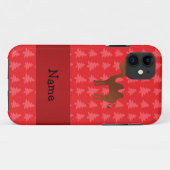 キャメルパーソナライズされた赤のクリスマスツリーの名前 Case-Mate iPhoneケース (裏面(横))