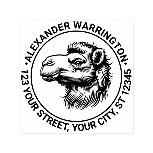 キャメルヘッドスケッチ名差出人住所 セルフインキングスタンプ (デザイン)