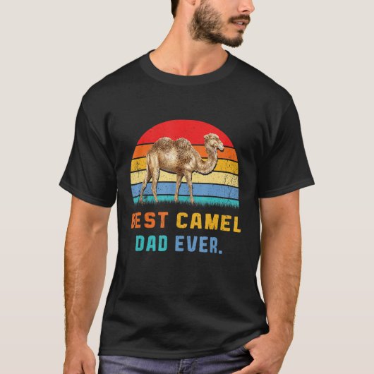 キャメル最高のパパエバーアニマルラブ Tシャツ (正面)
