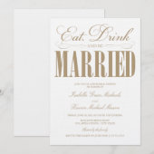 キャメル・イート・ドリンク・アンド・ビー・マリード | リハーサル・ディナー 招待状 (正面/裏面)