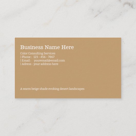 キャメル | 「デザートエレガンス」 名刺 (裏面)