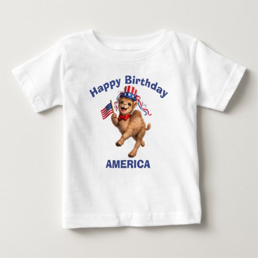 キャメル (5歳) 愛国心あふれる子供用Tシャツ ベビーTシャツ (正面)