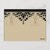 キャメロット金ゴールドと黒いスクロールテーブル番号 ポストカード (裏面)