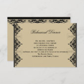 キャメロット金ゴールドと黒巻結婚のリハーサル 招待状 (正面/裏面)