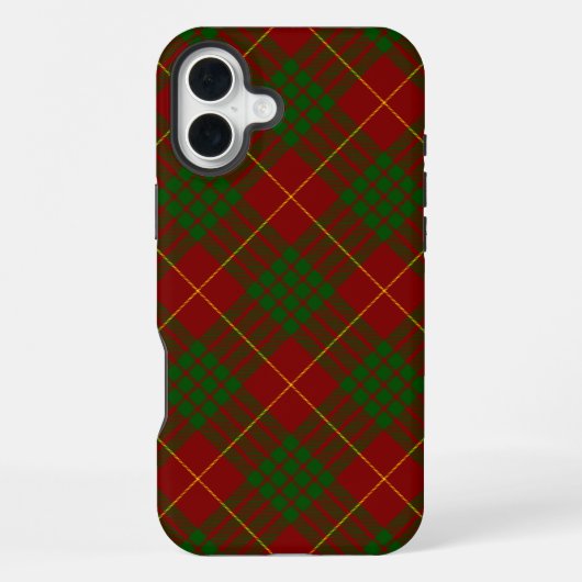 キャメロンタートランレッドグリーンプリント iPhoneケース (裏面)