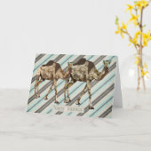 キャメ華美ルストライプ誕生日カード カード (黄色い花)