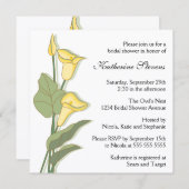 キャラエレガントリリーインイエローブライダルシャワー 招待状 (正面/裏面)
