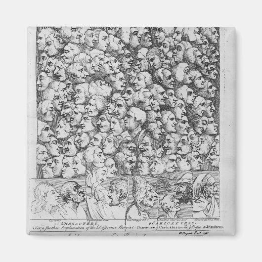 キャラクターと風刺画 マグネット (正面)