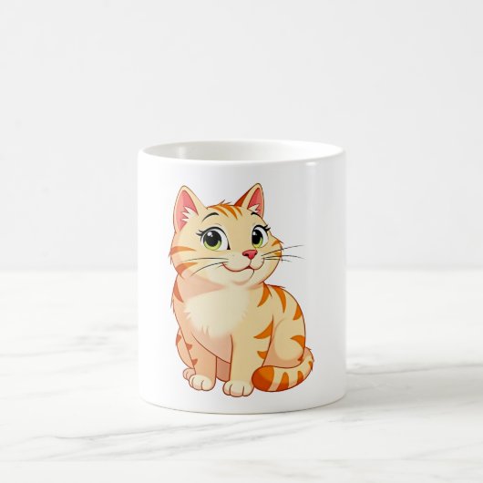 キャラクターのオレンジ色のトラ猫 コーヒーマグカップ (中央)