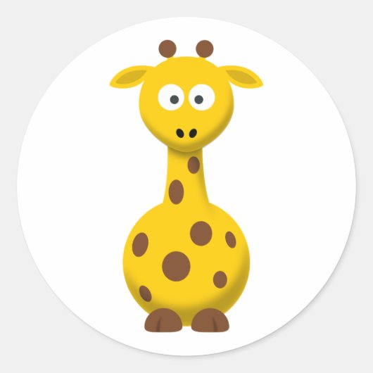 キャラクターのキリン ラウンドシール (正面)