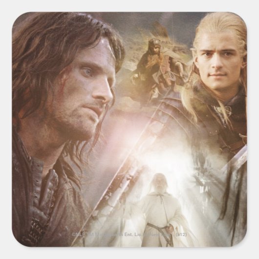 キャラクターのコラージュ スクエアシール (正面)