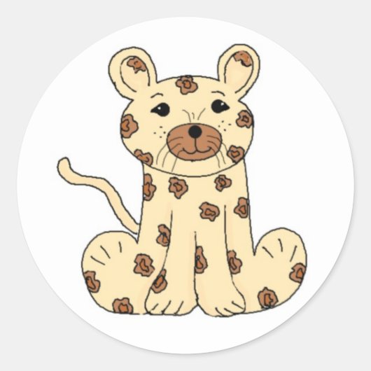 キャラクターのヒョウ ラウンドシール (正面)